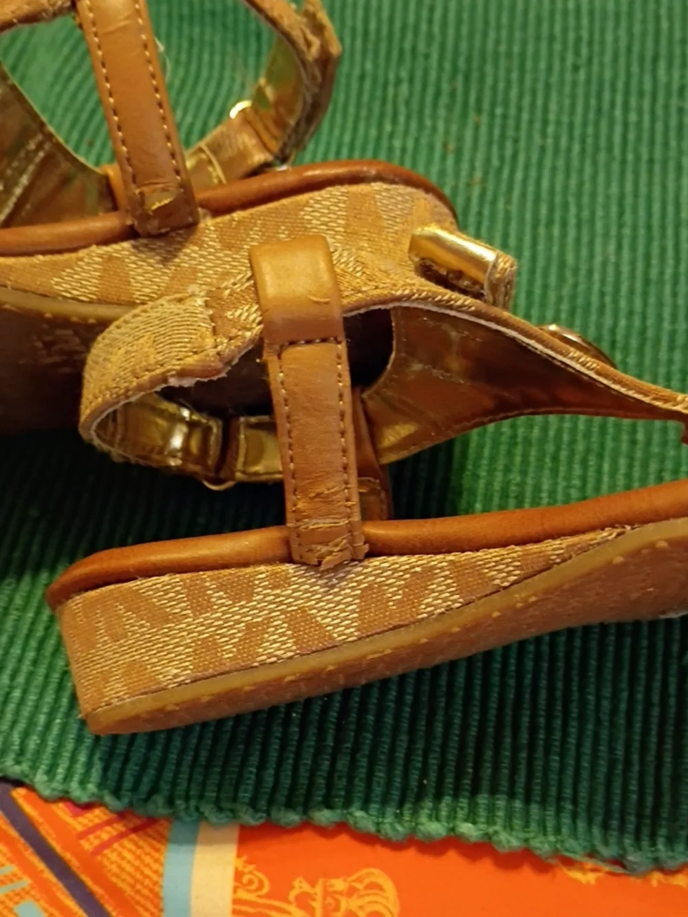 Michael Kors Girls' Tan T-Strap Sandals